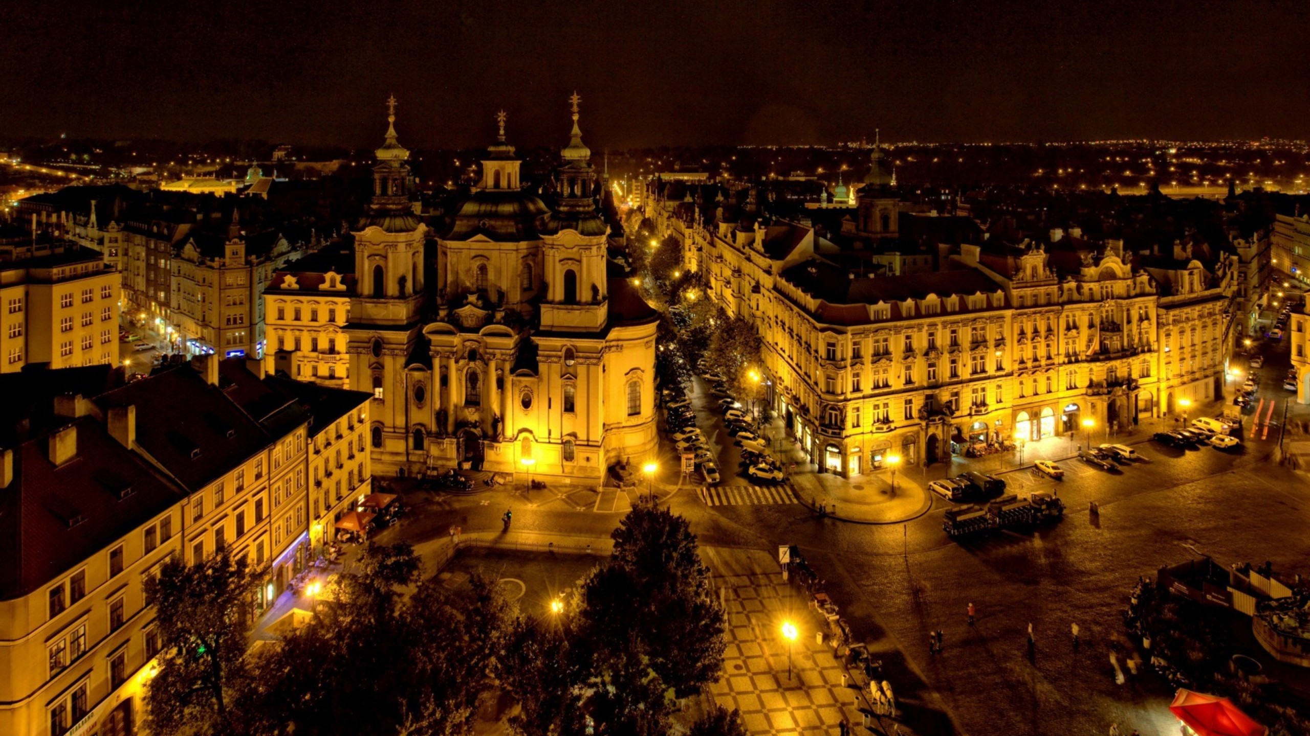 Modern Prague at night